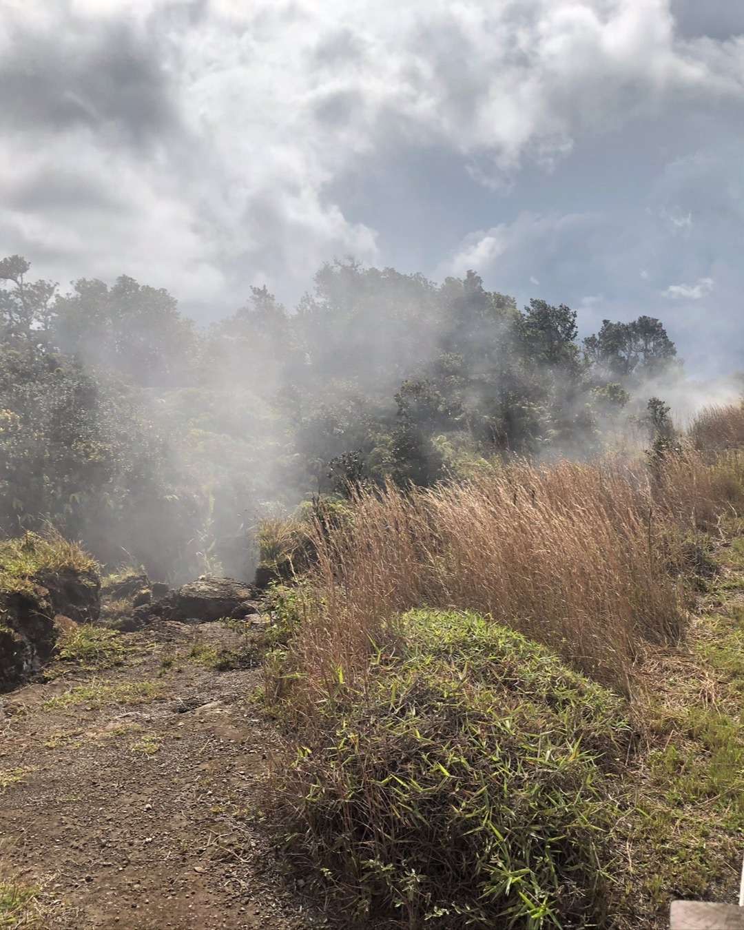 Steam from volcano in Big Island